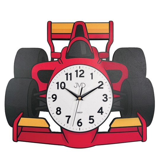 JVD HJ116 - Dětské hodiny s tichým chodem a motivem formule