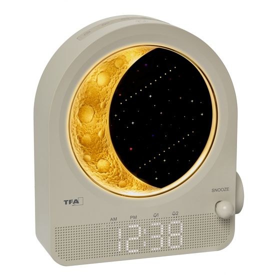TFA 60.2053.15 - retro světelný budík měsíc a meteory