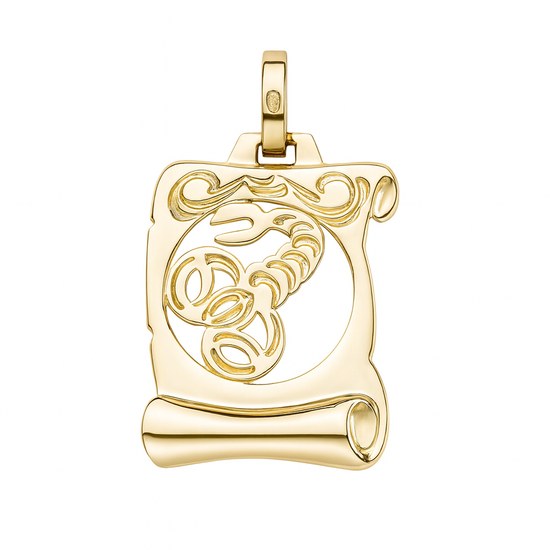 Stříbrný zlacený přívěs zvěrokruh Štír pergamen