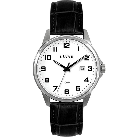 LAVVU Stříbrno-černé pánské hodinky ÖREBRO LWM0240