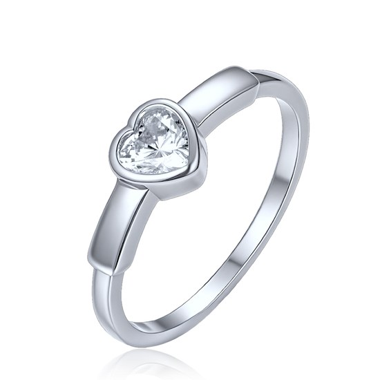 MINET Decentní stříbrný prsten srdce vel. 58