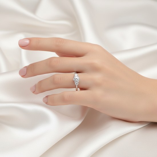 Zlatý prsten z bílého zlata se zirkony