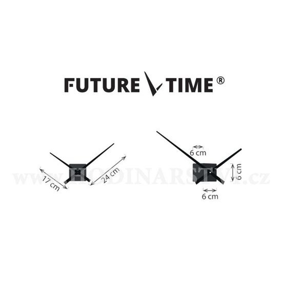 Designové nástěnné nalepovací hodiny Future Time FT3000SI Cubic silver