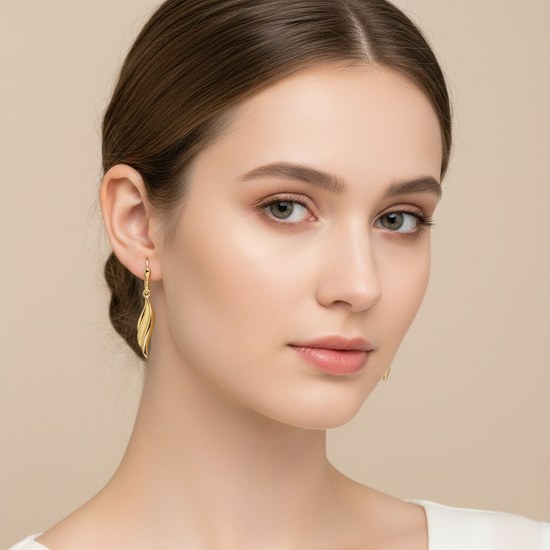 Zlaté 585/1000 visací náušnice klapkové TU-3002