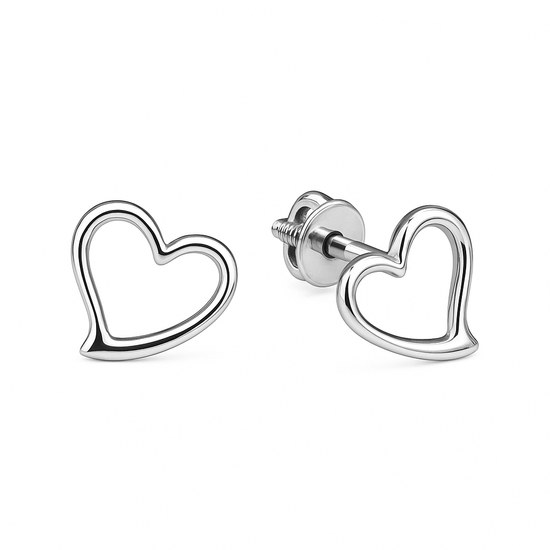 Stříbrné náušnice Srdce - šroubek