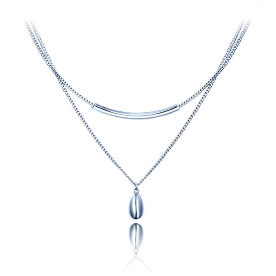 MINET Elegantní dvojitý stříbrný náhrdelník