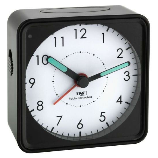 Analogový budík řízený rádiovým signálem DCF TFA 60.1510.01 PICCO - černý