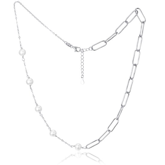 MINET Stříbrný náhrdelník s přírodními perlami