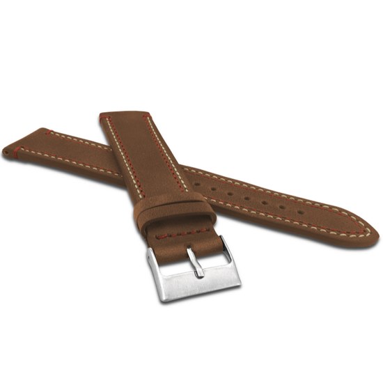 Dvojitě prošitý hnědý řemínek LAVVU SPORT z luxusní kůže Top Grain - 20