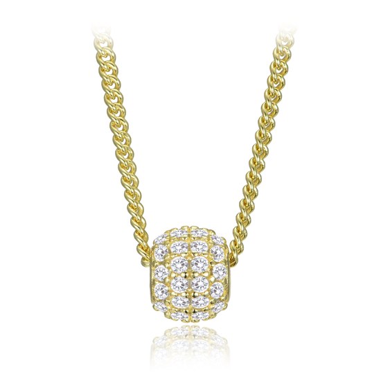 MINET Elegantní pozlacený stříbrný náhrdelník se zirkonem