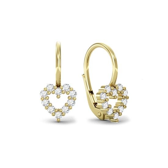 MOISS náušnice ze žlutého zlata SRDCE