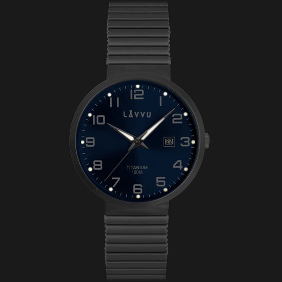 LAVVU LWM0221 Titanové pružné hodinky s vodotěsností LUNDEN Blue