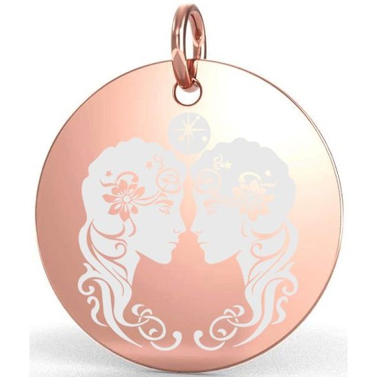 Přívěsek stříbro rose gold zvěrokruh blíženci 15 mm