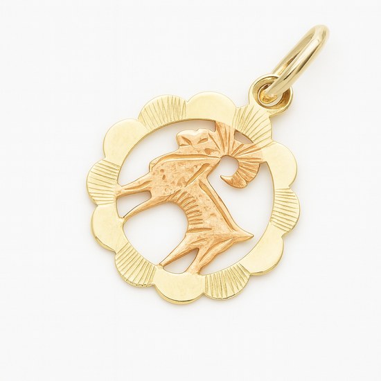 Zlatý přívěsek ze žlutého a růžového zlata zvěrokruh Kozoroh