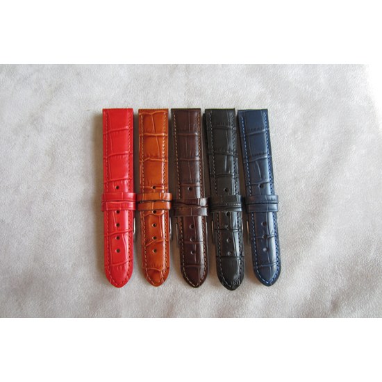 Černý prošitý řemínek LAVVU CROCO z luxusní kuže Top Grain LSIUB18