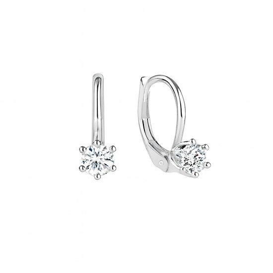 Zlaté 585/1000 náušnice z bílého zlata se zirkonem TU-3080