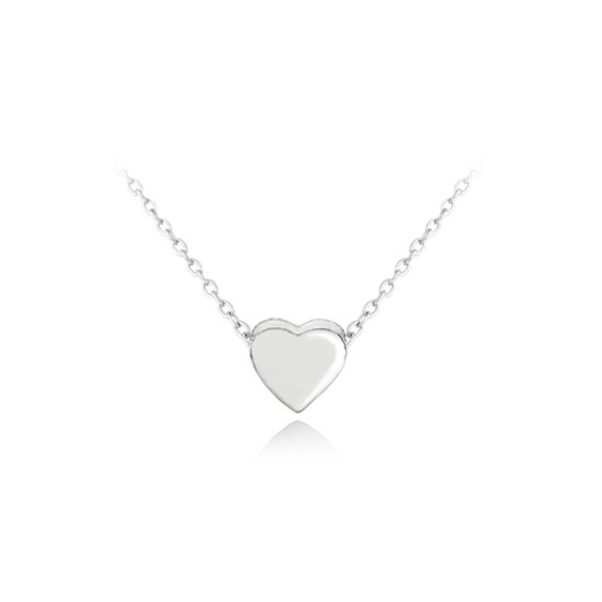 MINET Stříbrný náhrdelník LOVE se srdíčkem
