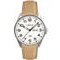 LAVVU Ocelové pánské hodinky BERGEN White / Top Grain Leather se svítícím číselníkem
