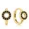 MINET Elegantní zlaté náušnice kolečka s černými zirkony Au 585/1000 1,75g JMG0401BGE00