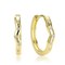 MINET Elegantní zvlněné pozlacené stříbrné 925/100 náušnice s bílými zirkony JMAS0358GE00