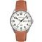LAVVU Ocelové pánské hodinky BERGEN White / Top Grain Leather se svítícím číselníkem