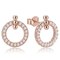 MINET Elegantní rosegold stříbrné 925/1000 náušnice kroužky se zirkony JMAN0679RE00