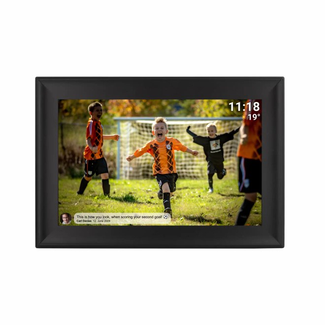 TFA 37.1000.01 - digitální fotorámeček s přesným časem a předpovědí počasí a aplikací Frameo