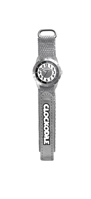 Šedé reflexní dětské hodinky na suchý zip CLOCKODILE REFLEX CWX0022