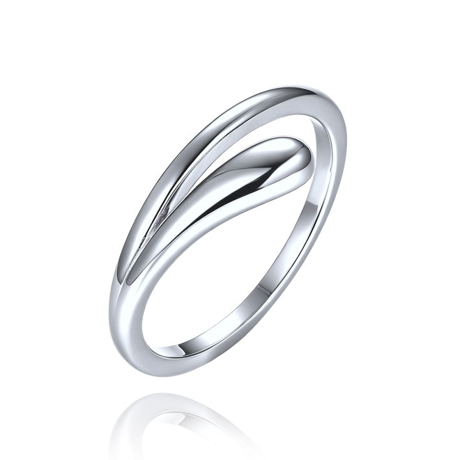 MINET Moderní stříbrný 925/1000 prsten kapka JMAS0337SR
