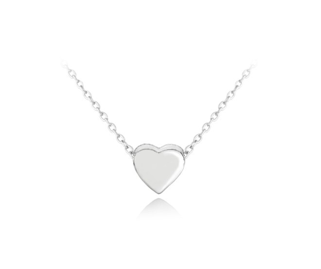 MINET Stříbrný 925/1000 náhrdelník LOVE se srdíčkem