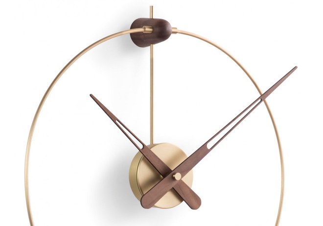 Designové nástěnné hodiny Nomon micro Anda gold 50cm