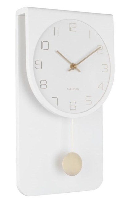 Designové kyvadlové nástěnné hodiny KA5779WH Karlsson 39cm
