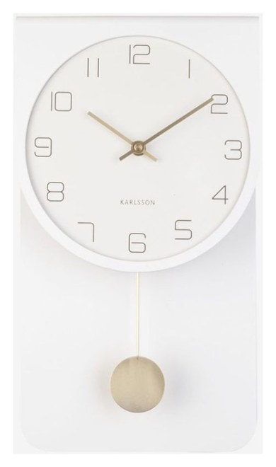Designové kyvadlové nástěnné hodiny KA5779WH Karlsson 39cm