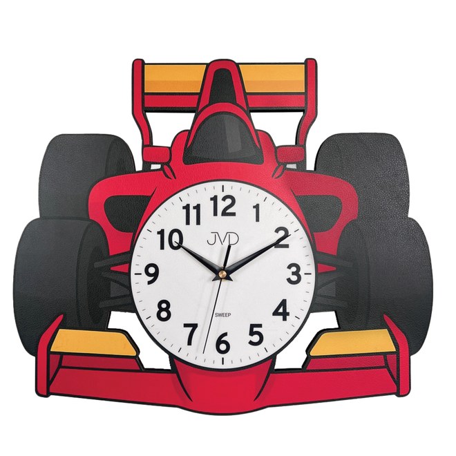 JVD HJ116 - Dětské hodiny s tichým chodem a motivem formule