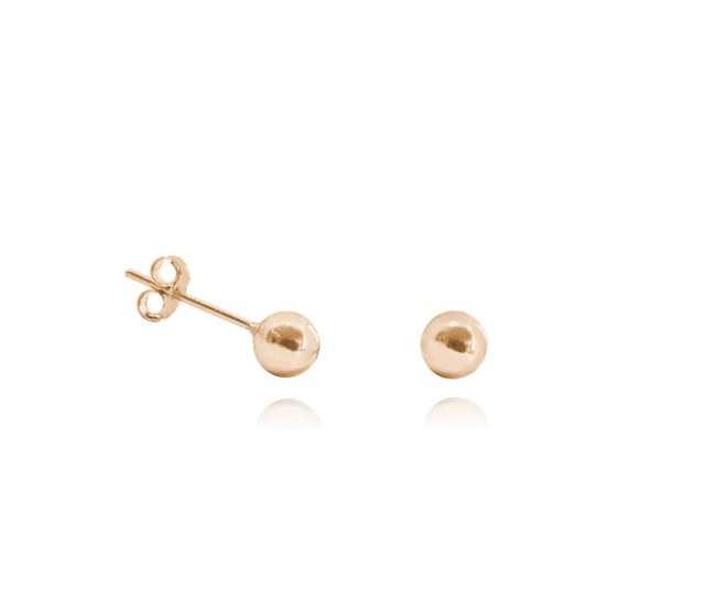MINET Rose gold stříbrné 925/1000 náušnice KULIČKY 5 mm