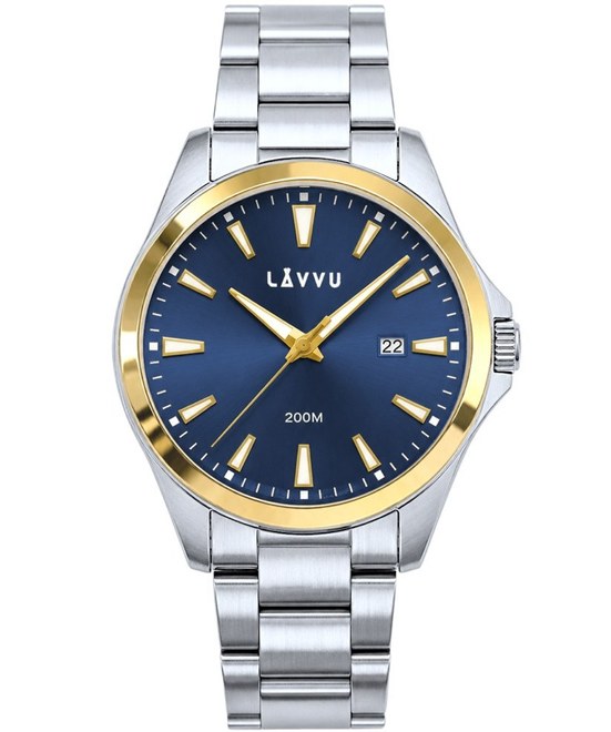 LAVVU 20 ATM Pánské hodinky ISBRYDER Gold-blue