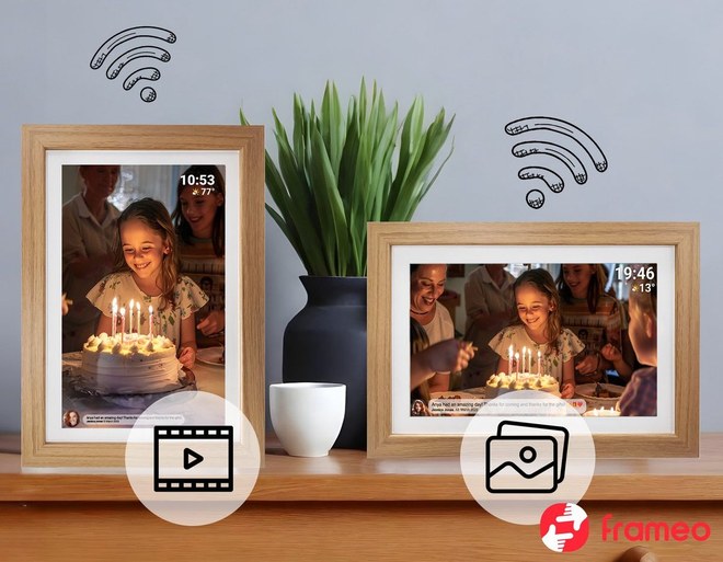 TFA 37.1002.08 - digitální fotorámeček s aplikací FRAMEO a přesným časem