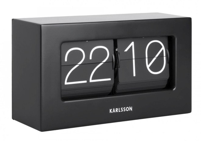 Designové stolní překlápěcí hodiny Karlsson KA5620BK 21cm