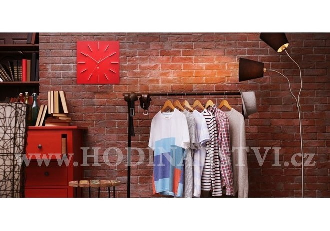 Designové nástěnné hodiny Future Time FT1010RD Square red 40cm