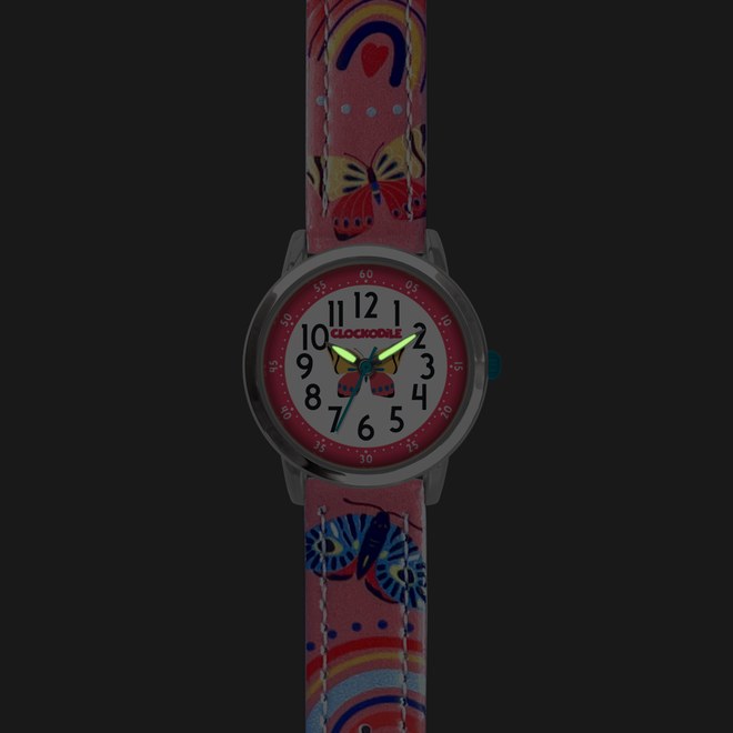 CLOCKODILE Růžové dívčí dětské hodinky MOTÝL