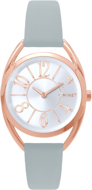 MINET Rose gold dámské hodinky s čísly ICON PINK MWL5249