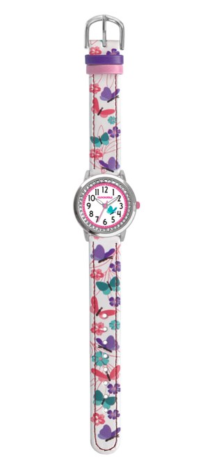 CLOCKODILE Bílé dívčí dětské hodinky MOTÝL CWG5150