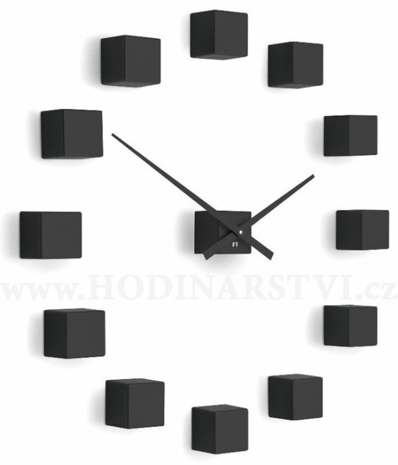 Designové nástěnné nalepovací hodiny Future Time FT3000BK Cubic black