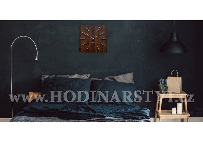 Designové nástěnné hodiny Future Time FT1010WE Square dark natural brown 40cm