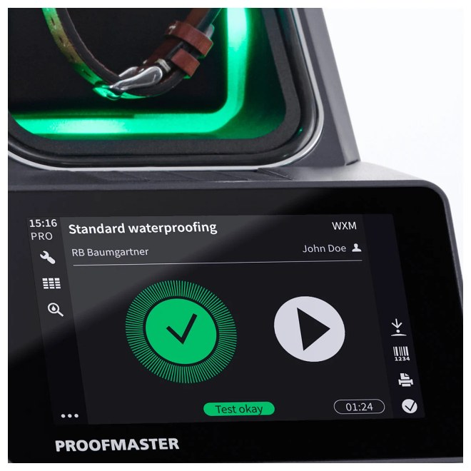 WR TEST tlaková zkouška na stroji ProofMaster PRO provádí Hodinářství.cz