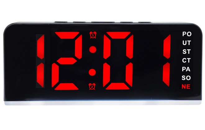 JVD SB8033.3 - Svítící budík s názvem dne v češtině