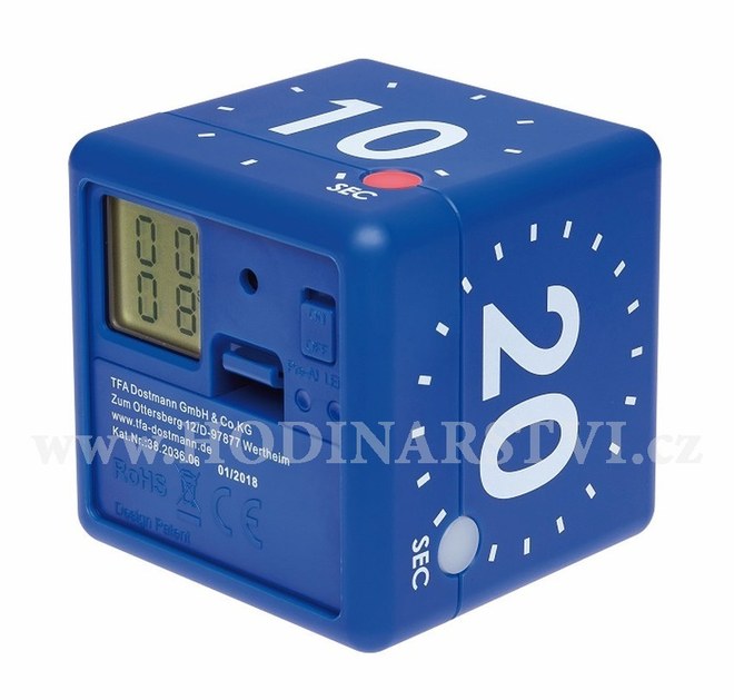 Digitální časovač TFA 38.2036.06 CUBE - modrý