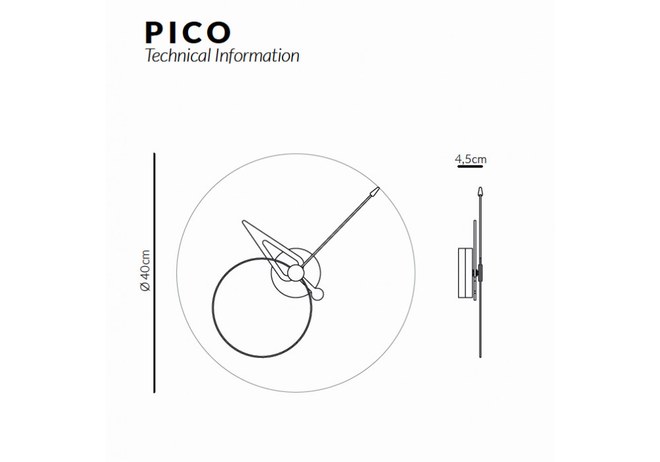 Designové nástěnné hodiny Nomon Pico BW 40cm