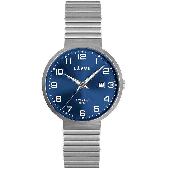 LAVVU LWM0221 Titanové pružné hodinky s vodotěsností LUNDEN Blue
