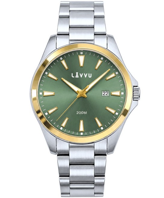 LAVVU 20 ATM Pánské hodinky ISBRYDER Gold-green
